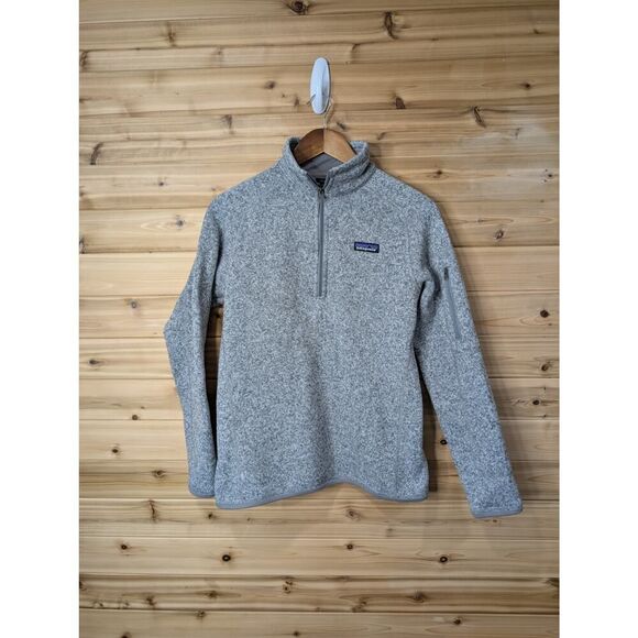Patagonia Sweater Women's Medium Gray Better Sweater Pullover 1/4 Zip - Picture 1 of 11